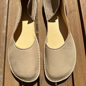 Luks Ballet Flat size 41 Leather Barefoot Minimalist Shoe Beige Tan Ballerina